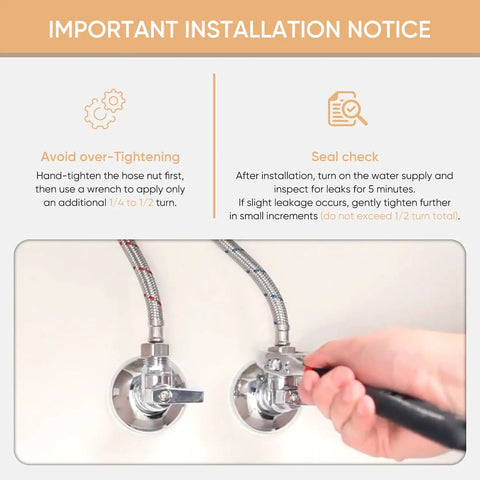 Installing 24-Inch Faucet Supply Lines With 3/8 Inch Compression To M10 Male Connector Braided Stainless Steel Nylon Hose