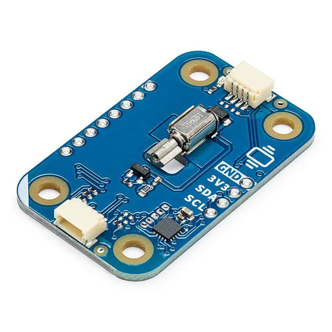Blue Modulino Vibro Vibration Feedback Module With Qwiic Sensor, plug and play tactile alerts, for MicroPython prototyping projects.