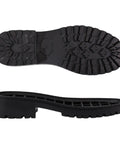 Women Leather Shoes Replacement Rubber Soles Full Out Non Skid Wear Resistant 1 Pair Black Outsole, top and side view