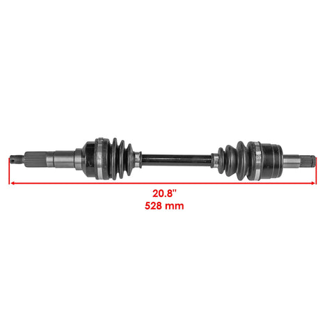Front Left And Right CV Axle Set For Yamaha Big Bear 400 YFM400F 2002 2003 2004 2005 2006 4x4 Quad Replacement Includes Complete Front Axles With 528mm Length And 27 Tooth Spline For Easy Install., 528 mm CV axle with boots and splines