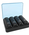 4 In 1 Remote Battery Charging Station With Built In USB Cable And LED Indicator Black Includes 4 Pack 2800mAh Rechargeable NiMH Batteries View