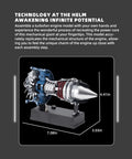 DM122 All Metal Turbofan Engine Kit With 170 Plus Pieces DIY Aviation Model Jet Engine dimensions shown