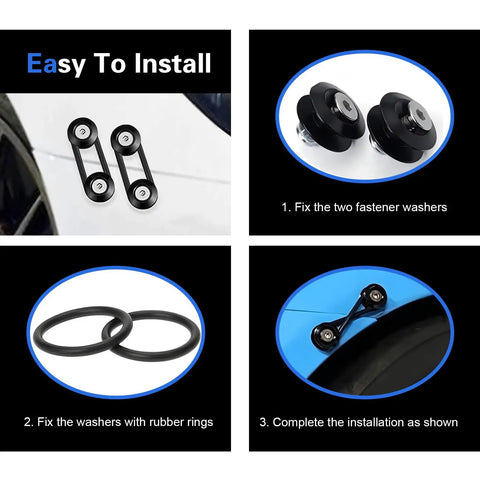 Step-by-step installation of Aluminum Bumper Quick Release Clips Kit 18 Piece Easy Install Universal Fasteners with rubber gaskets