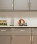 Kitchen cabinets with installed 10 Pack Solid 5 Inch Square Foot Arch Cabinet Pulls In Champagne Bronze For Kitchen Cabinets And Cupboards