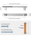 Diagram of Four Pack Two Tone Silver And Black Cabinet Handles And Drawer Knobs 5 Inch Square Zinc Alloy Kitchen Cabinet Pulls details