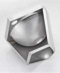 Bathroom Sink Wall-Mounted Corner Bathroom Sink Stainless Steel Round Sink showing unique corner design and polished surface.