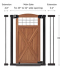 Top Shelf Farmhouse Wood Dog Gate With Sliding Barn Door Style Adjusts From 29 To 40 Inches For Dogs hassle-free anti trip indoor fence dimensions.