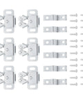 Quiet Heavy Duty Double Roller Cabinet Latch Set In Cold Rolled Steel 35 Piece Kit With Reliable Spring Mechanism displayed flat