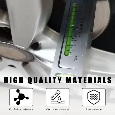 Adjustable Magnetic Camber Caster Gauge Tool Dead Nuts Accurate Wheel Alignment Aid For Tire And Suspension Work Universal Fit For Cars Trucks And Rv Gray measuring wheel angle on a car wheel.