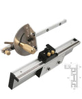 Knockout Precision Aluminum Router Fence With Quick Grip Flip Stop And Pro Miter Gauge Angle Measuring Ruler For Straight Shot Woodworking 450 To 800 Millimeters, detailed showing angle measuring features.