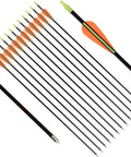 28 Inch Fiberglass Archery Target Arrows 12 Pack For Recurve Bow Practice Arrows Youth Arrows With Field Points Up To 45 Pound Draw Weigh