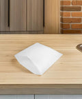 White EPE Foam Pouches 25 Pack Shockproof Moving Cushions for fragile dishes, ceramics, and glassware on kitchen counter