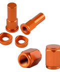 3 Piece Rim Lock Nut Kit For Dirt Bikes And Motocross Tire Clamp Screws Rim Lock Nuts Spacers Bolts And Valve Caps Durable Orange G15 Finish