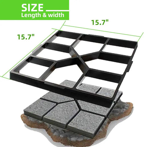 DIY Friendly Walk Maker For Concrete Path Molds Square Two Pack No Brainer Easy Yard Garden Patio Pathway Pavers showing size 15.7x15.7 in