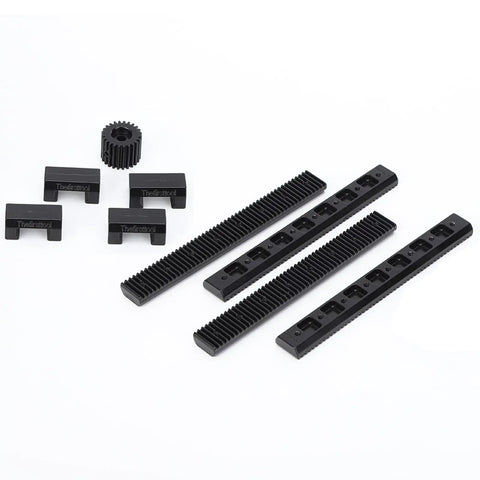 Zinc Alloy Sliding Rail And Toothed Gear Set For Industrial Robots High Precision Linear Motion Kit With Beefed Up Wear Components For DIY Robotics And Automation Projects, black rails and gear