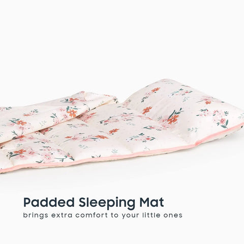 Cozy Floral Nap Mat With Pillow And Blanket For Toddlers Ages 3 Plus In Daycare And Preschool 50 By 20 Inch Roll Up Sleeping Bag