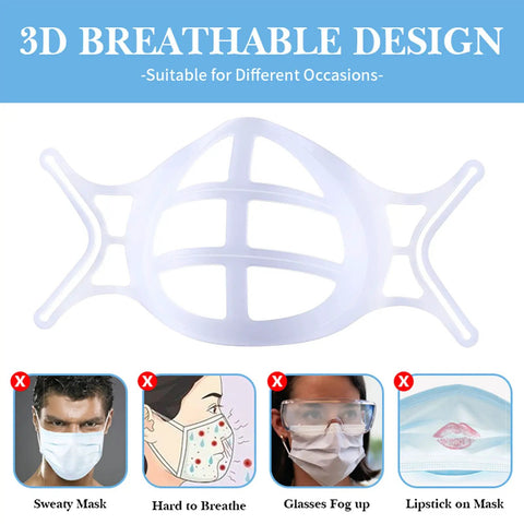 3D Mask Inner Support Frame With Ear Hook No Slip Mask Bracket Keeps Your Mask Staying Put While Talking Or Working Out