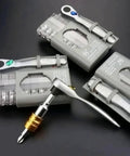 Clutch Right Angle Screwdriver With 36 Tooth Mini Ratchet Wrench For Super Tight Spots Low Profile Offset Driver And Magnetic Ratchet Tool displayed with tool bits in cases.