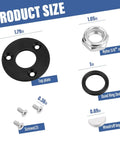 All In One Hydraulic Helm Seal Service Kit HP6032 components size diagram with top plate, nyloc nut, quad ring seal, screws, woodruff key