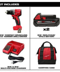Hardcore Cordless Brushless Drill Driver Kit With One Half Inch Chuck And Hammer Capability Featuring All Day Runtime Top Shelf Performance And A Tough As Nails Design Made For Heavy Workloads And Professional Daily Use components including drill, batteries, charger, and carrying case.