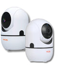 Two 1080P HD WiFi Pan Tilt Indoor Security Cameras with Night Vision Motion Detection Two Way Audio Cloud And SD Card Storage