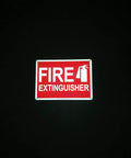 Heavy Duty Aluminum Fire Extinguisher Sign With Quick Install And Pre Drilled Holes, highly reflective in dark environment