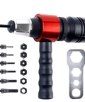 Compact Rivet Nut Tool Kit With Wrench For Mechanics Guys Makes Fastener Install Easy Super Portable And Totally Handy For Any Auto Shop Or Home Project, drill adapter with mandrels and wrench