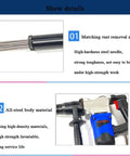 Professional Electric Needle Scaler Tool Crankcase 4500 RPM with high-hardness steel needle for rust removal.