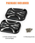 Clutch Master Cylinder Cover For Harley Touring And Glide Models, Ride Ready Front Brake Reservoir Cap package with screws
