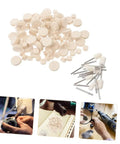 Image of 120 Pcs Wool Polishing Wheels Set With Arbor Shank Buffing Pads Kit For Drill Polisher, Heavy Duty Pro Grade Wool Felt Buffs.