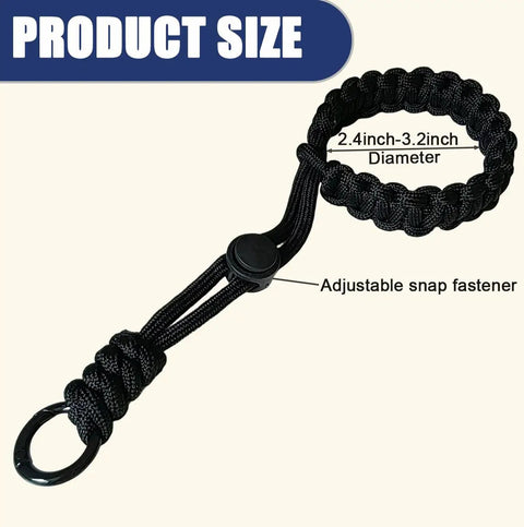 Glove Leash With Metal Button Safety Strap For Ski Gloves, winter wear anti-lost wrist leash with adjustable snap fastener, 2.4-3.2 inch diameter
