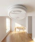 Indoor Photoelectric Battery Powered Safety Detector With Test Mute And Low Power Indicator, Easy Install Home Monitoring For Smoldering Fires, Quiet Alarm, 4 Pack mounted on ceiling