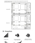 Mounting diagram and fixing parts for Open Air PC Test Bench Frame For ATX ITX Micro ATX Motherboards, Open Chassis Case Rack.