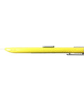 Side view of ABS Grip 30-Degree Multi-Blade Cartridge Knife With Five Blade Cartridges, 9mm Snap-Off Utility Knife, bright yellow.