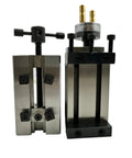 Heavy Duty Mini Vertical Slide With Quick Read Dial And Shop Tested Steel Vice For Bench Lathes with adjustable dial and clamps.