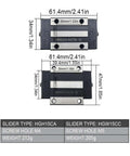 High Precision Linear Guide Rail Kit With Steel Bearing Slider Blocks HGH15CA And HGW15CC For Smooth CNC Machines And 3D Printers measuring 61.4mm