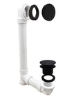 12 Inch And 4 Inch Bath Waste And Overflow Assembly With Tip Toe Drain Plug And Illusionary Faceplate Matte Black Finish 1 Pack Sch 40 PVC Pipe Easy Install For DIY Home Plumbing