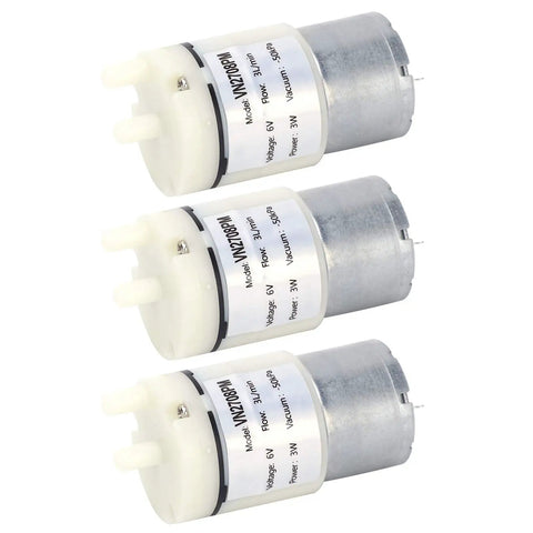 3 Pack Micro Diaphragm Pump Dc 6V Mini Water Air Motor Slick Vacuum Pump For Aquarium Fish Tanks Quiet Aerator And Diy Home Gear