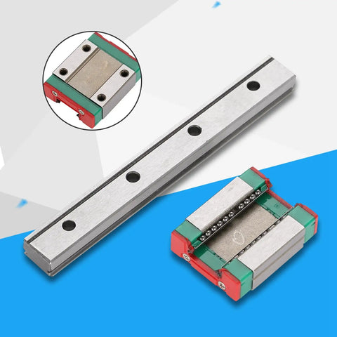 Miniature Linear Rail Guide 12mm Width With Slide Block, 4 Point Contact For Precision Machinery And Automation Systems