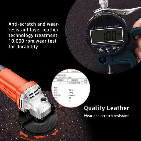 Quality PU leather for Bed Grounding Mat Kit For Better Sleep And Stress Relief, durability test with grinder and wear resistance.