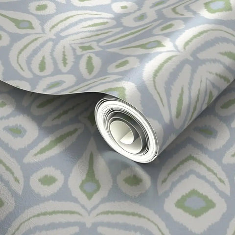 Upgrade Your Interior Game With This Rad Boho Ikat Soft Silver Metallic Wallpaper featuring a fibrous finish, 24 by 324 inches roll.