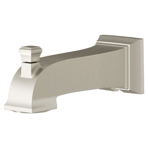 Town Square S Diverter Tub Spout for 1/2 Inch IPS Copper Pipe, Brushed Nickel Finish, showing classic crown molding inspired square design
