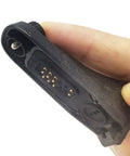 Heavy Duty Black Thumb Screws For Motorola Apx Earpieces And Shoulder Mic Radios Solid Metal Lock, showing connection area.