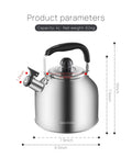 4.2 Quart Stainless Steel Whistling Tea Kettle With Brushed Satin Finish Induction And Gas Stove Top Compatible Durable SUS304 Build