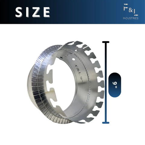 Rock Solid 9 Inch Galvanized Steel Ductboard Take Off Collar Made For Fast Plenum Hook Ups And Lock Tight Rigging That Will Never Fold On Demanding Hvac Install Jobs