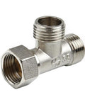 Tough And Slick T Adapter Diverter Valve For Bidet Sprayer And Shower Splitter with G1.2 brass fittings and solid construction.
