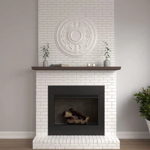 Thirty And Five Eighths Inch Ceiling Medallion With Two And A Half Inch Projection Fits Canopies Up To Six And Three Quarters Inches on wall