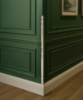 Beechwood Corner Guards Thirty Nine And A Quarter Inches Sanded Wood Edge Protectors on green walled corner