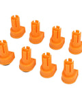 Set Of 8 19mm Nylon Bench Dogs For Woodworking, Non Marring Workbench Pegs With Clamping Pads, orange color, on white background