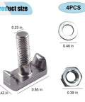 Straight Up Reliable T Shaped Battery Cable Extenders Heavy Duty Premium 304 Stainless Steel T Bolt Terminal Hardware Kit sizes 0.42in, 0.85in, 0.46in, 0.39in